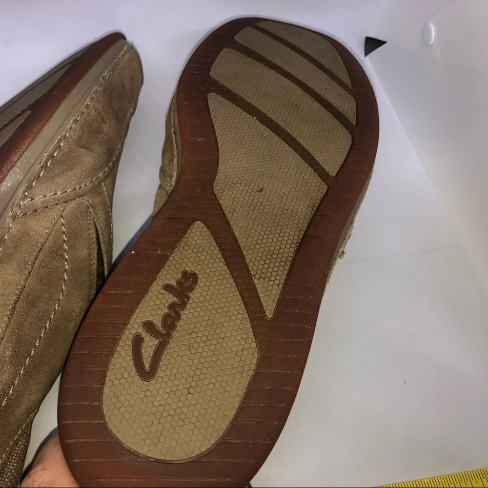 Clarks Tan Leather Loafer Shoes Men's‎ 11.5M Casual Neutral Comfortable